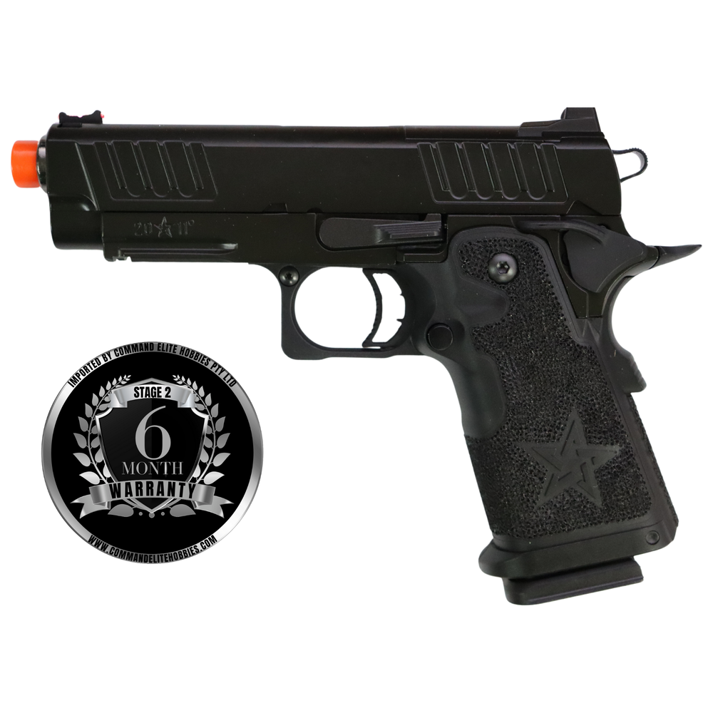 أسلحة الجيش المرحلة 2 R612 Staccato C2 2011 Style Star Stippling Grip Hi-Capa GBB Gel Blaster