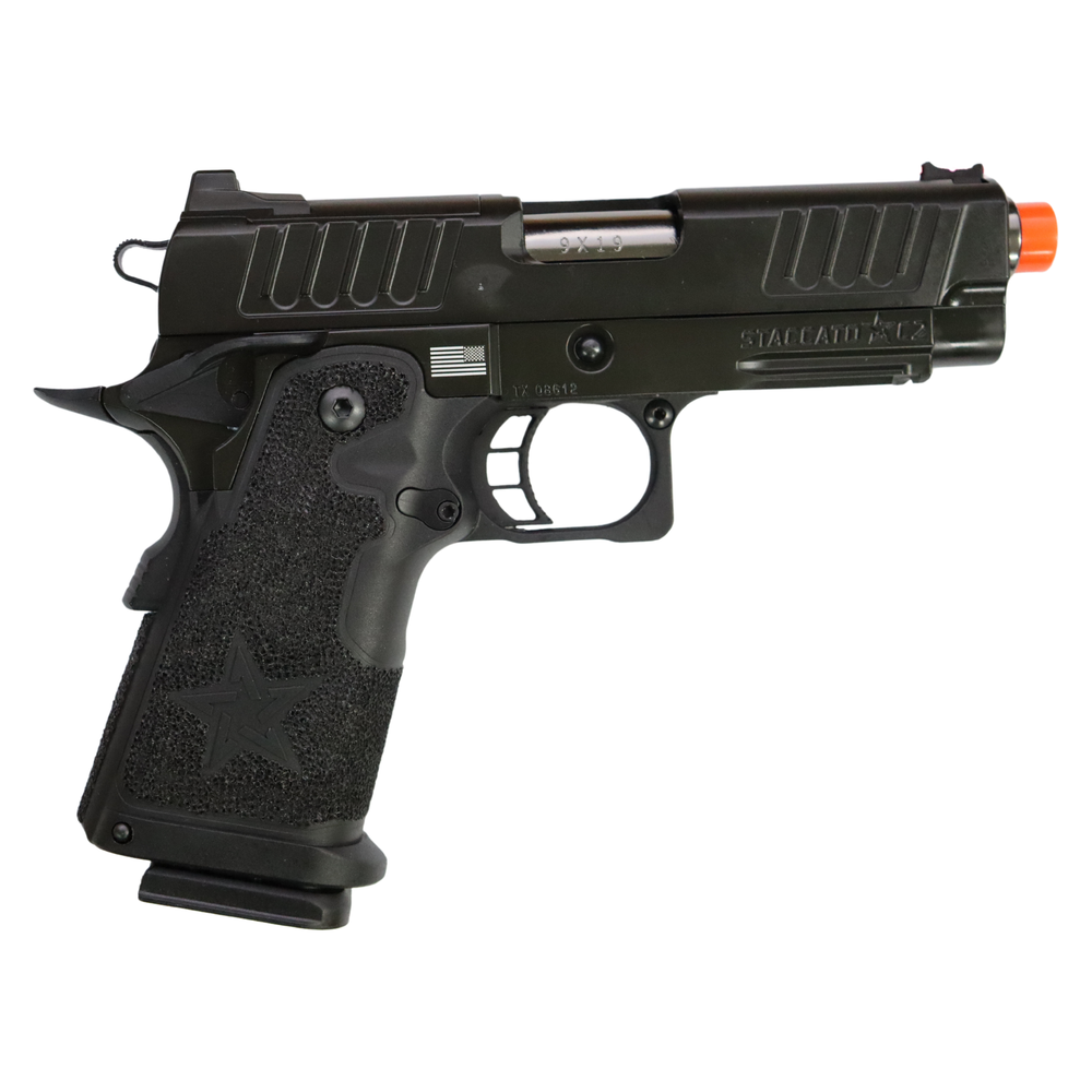 
                  
                    أسلحة الجيش المرحلة 2 R612 Staccato C2 2011 Style Star Stippling Grip Hi-Capa GBB Gel Blaster
                  
                