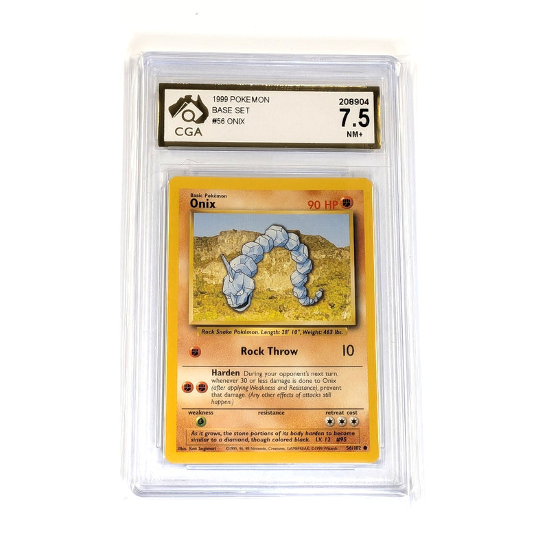 CGA Graded Pokemon Base Set #56 Onix - Graded 7.5
