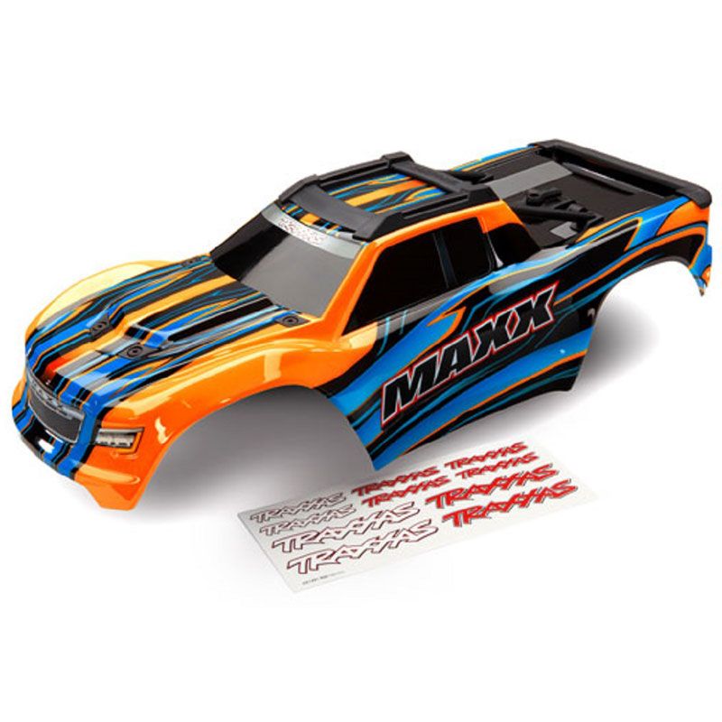 TRAXXAS BODY MAXX ORANGE (PAINTED)/ DECAL SHEET