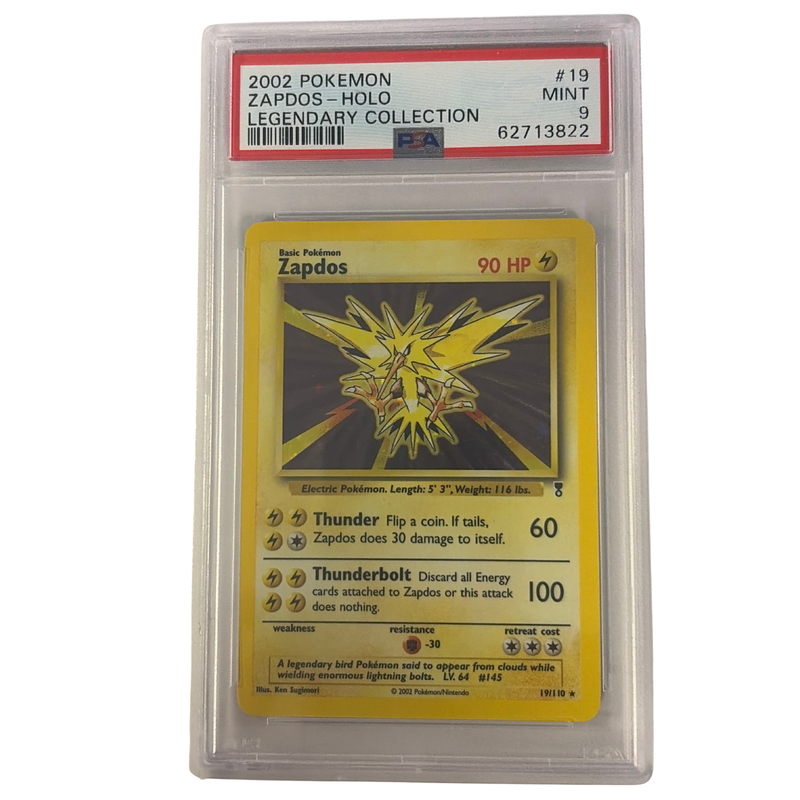 PSA Graded Pokemon Zapdos - Holo - 2002 Pokemon Legendary Collectoion - Mint 9
