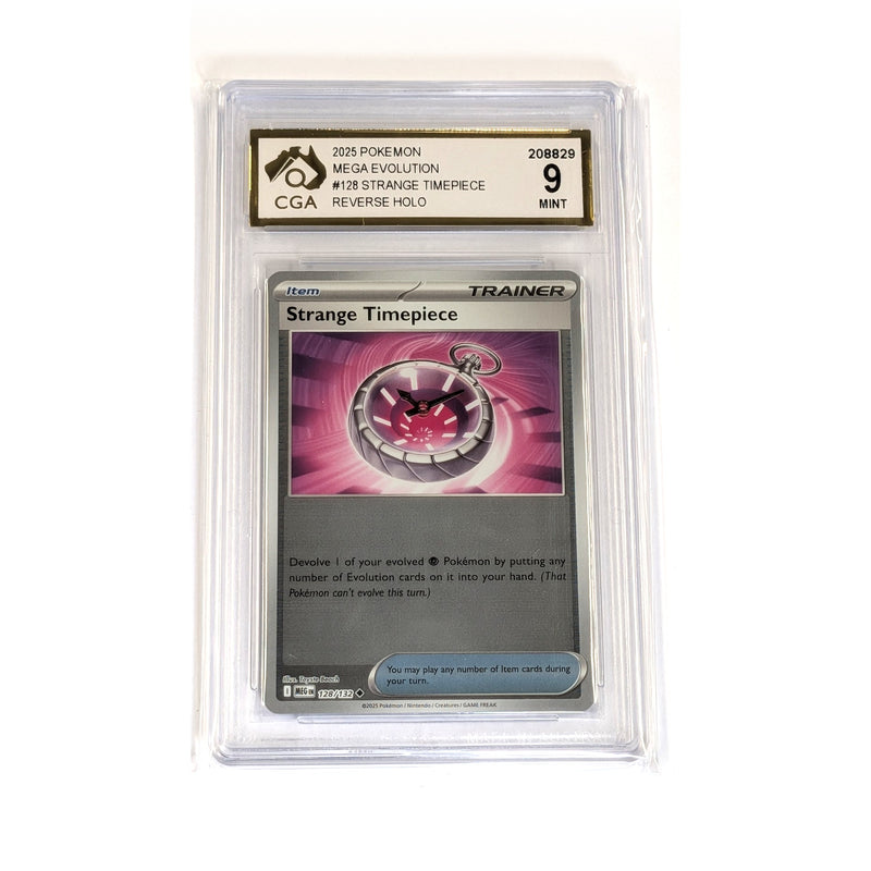 CGA Graded Pokemon ME01: Mega Evolution #128 Strange Timepiece - Graded 9