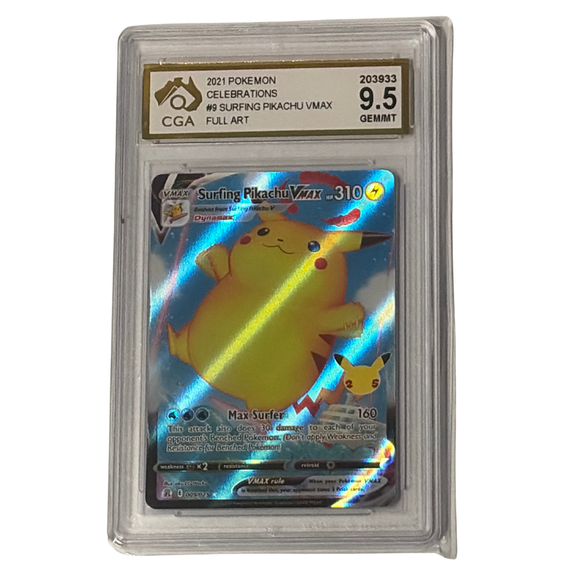CGA Graded Pokemon Celebrations #9 Surfing Pikachu VMAX - Graded 9.5