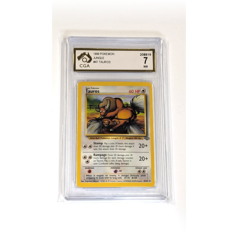 CGA Graded Pokemon Jungle Set (Unlimited) #47 Tauros - Graded 7