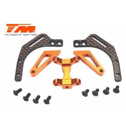 Team Magic E4D MF Aluminum Upper Plate Support - Orange