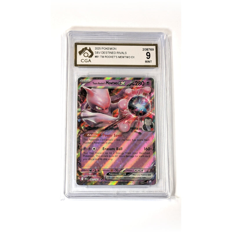 CGA Graded Pokemon S&V: Destined Rivals #81 Team Rocket's Mewtwo ex - Graded 9