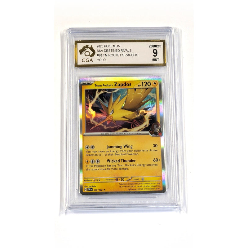 CGA Graded Pokemon SV10: Destined Rivals #70 Team Rocket's Zapdos - Graded