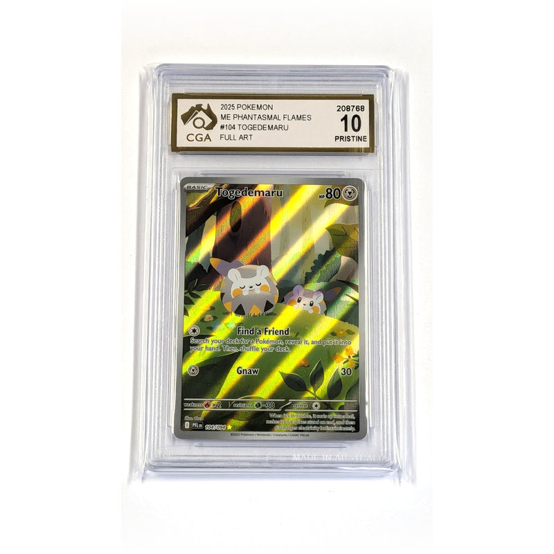CGA Graded Pokemon ME02: Phantasmal Flames #104 Togedemaru - Graded 10