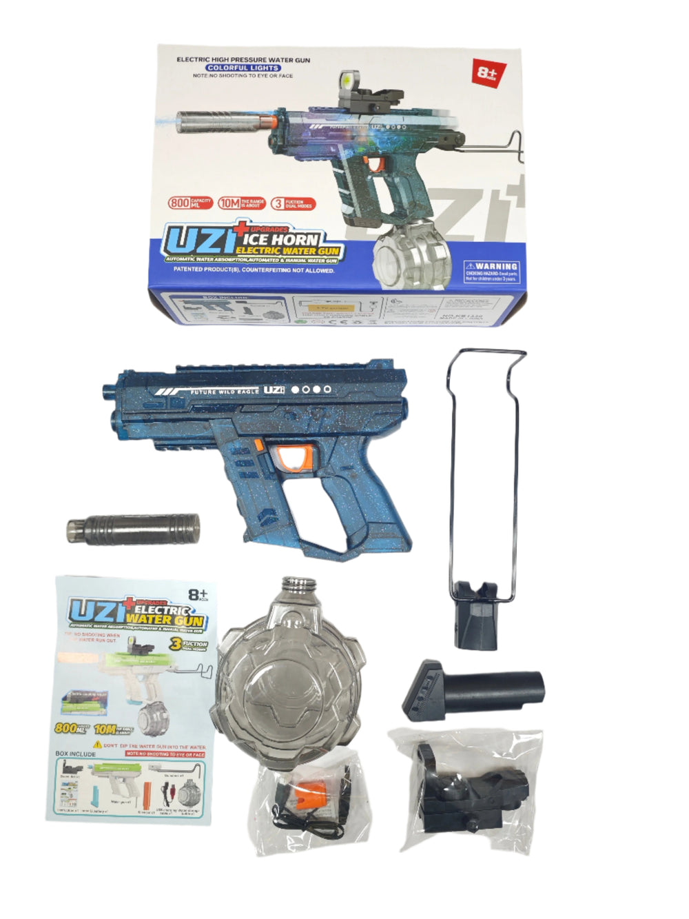 Electric Light-Up water blaster - Sparkly Blue