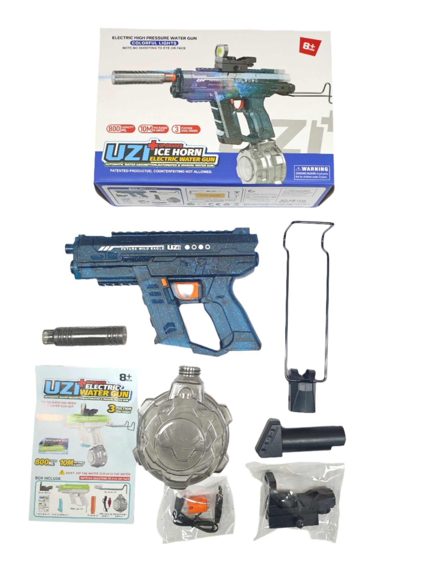 Electric Light-Up water blaster - Sparkly Blue
