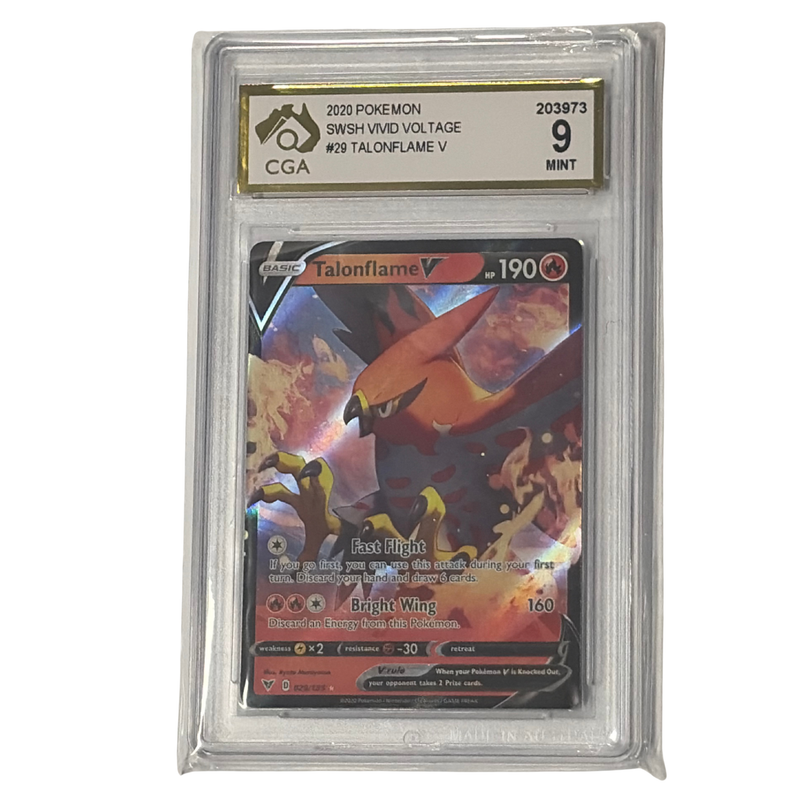 CGA Graded Pokemon Sword & Shield: Vivid Voltage #29 Talonflame V - Graded 9