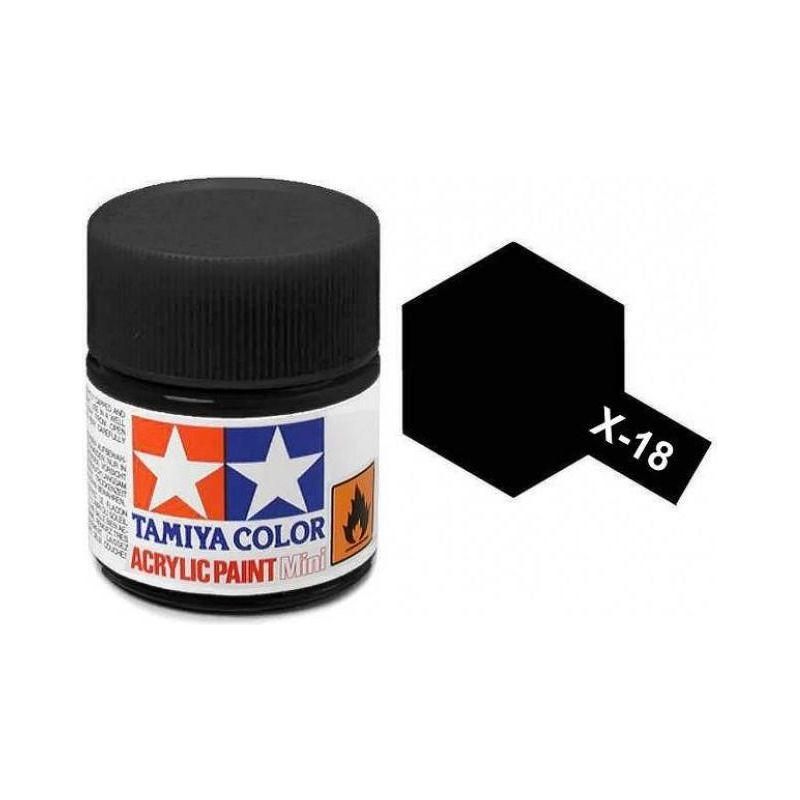 Tamiya Acrylic Mini x-18 SEMI GLOSS BLACK