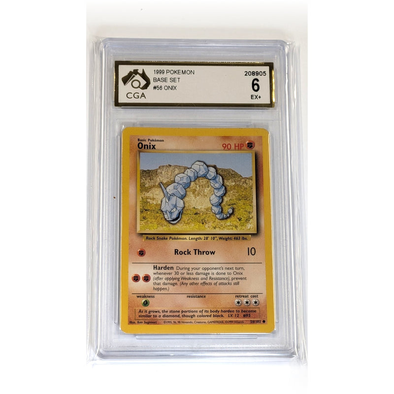 CGA Graded Pokemon Base Set (Unlimited) #56 Onix - Graded 6