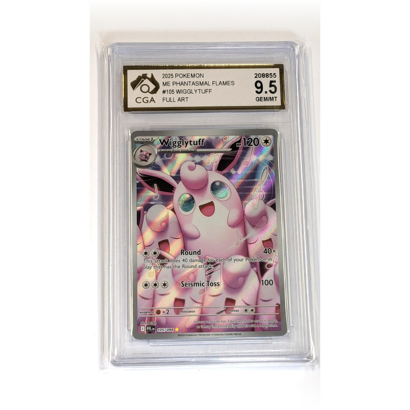 CGA Graded Pokemon ME: Phantasmal Flames #105 Wigglytuff - Graded 9.5