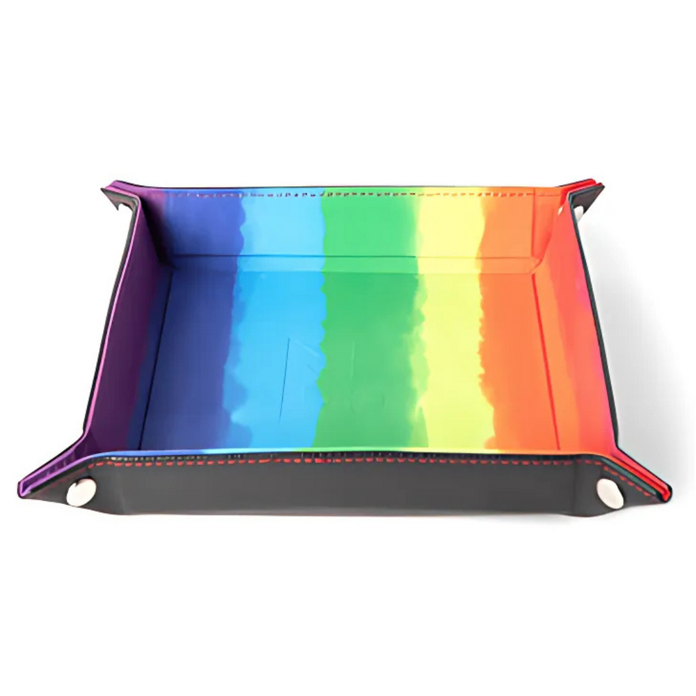 Rainbow - Foldable Velvet Dice Tray with Leather Backing