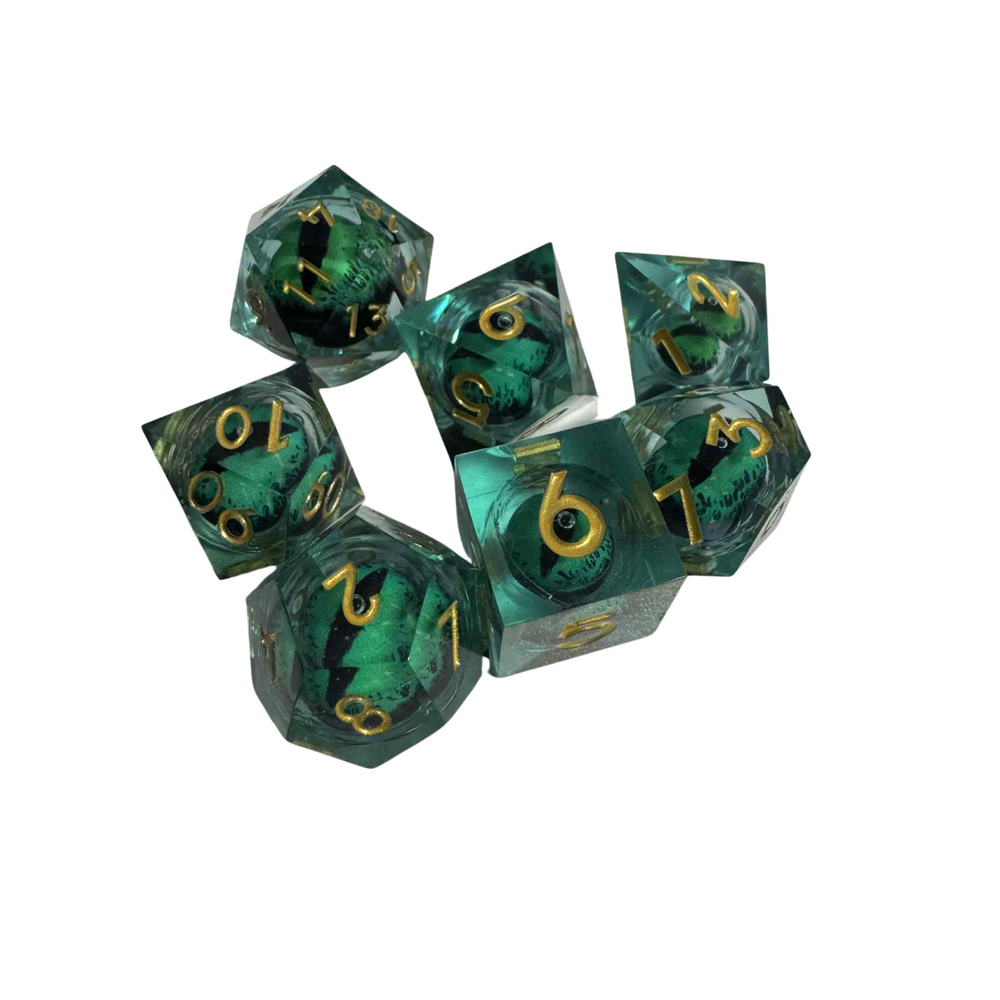 
                  
                    Green Moving Dragon Eye - 7pcs Dice set
                  
                