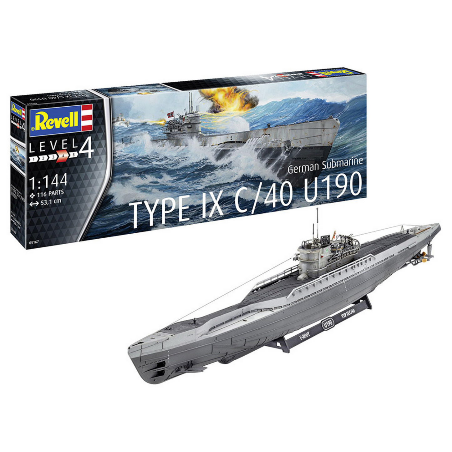 REVELL GERMAN SUBMARINE TYPE IX C/40 (U190) MODEL KIT