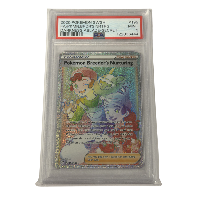 PSA Graded 9 Mint -2020 - Trainer Pokemon Breeder Nurturing