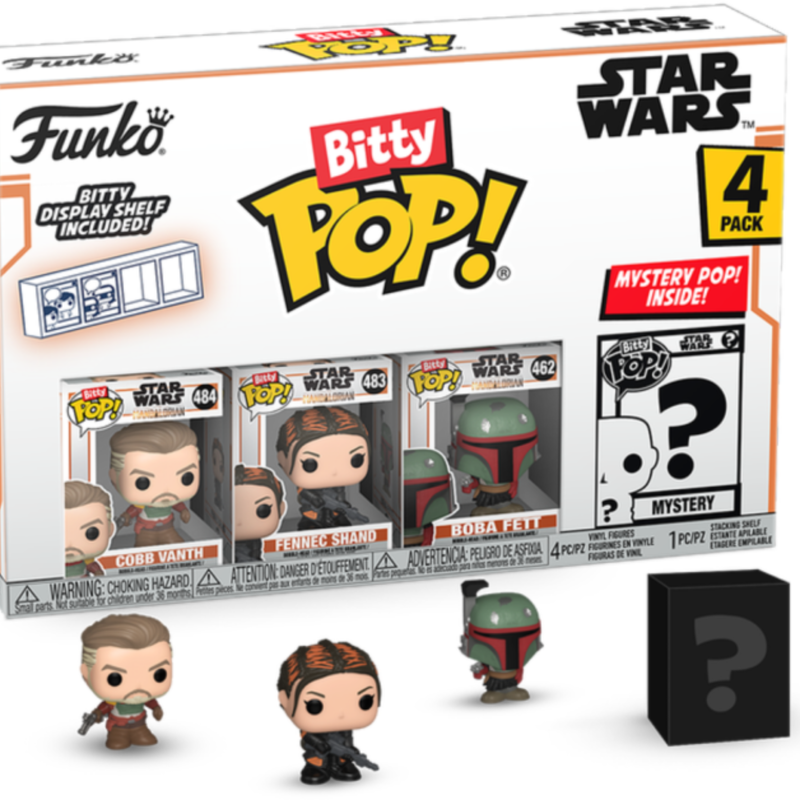 Star Wars: The Mandalorian - Cobb Vanth, Fennec Shand, Boba Fett & Mystery Bitty Pop! Vinyl Figure 4-Pack