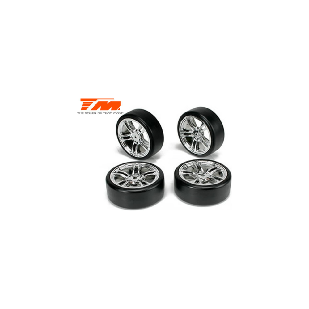 E4D mounted drift tyre & rim F/Silver