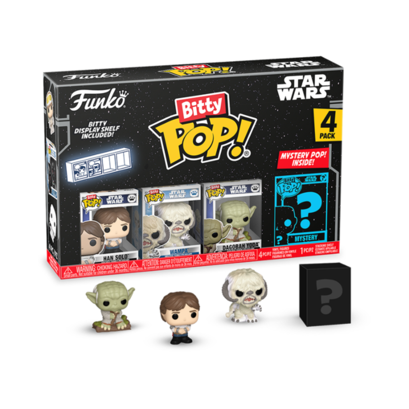 Star Wars: The Empire Strikes Back - Han Solo, Wampa, Dagobah Yoda & Mystery Bitty Pop! Vinyl Figure 4-Pack