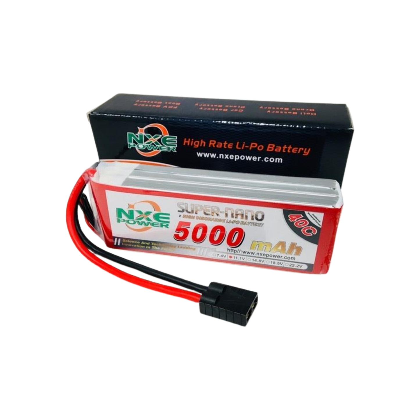 NXE 11.1v 5000mah 40c soft case Lipo Battery -Traxxas Plug