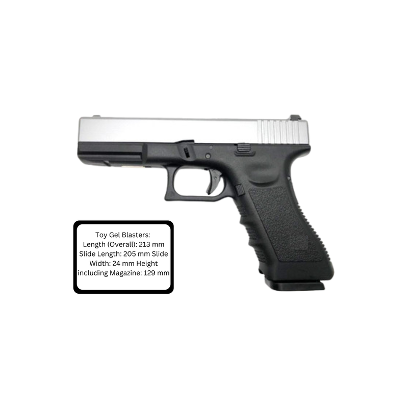 Army Armament Stage 1 R17-S G Gel Blaster 17 SILVER SLIDE GBB PISTOL