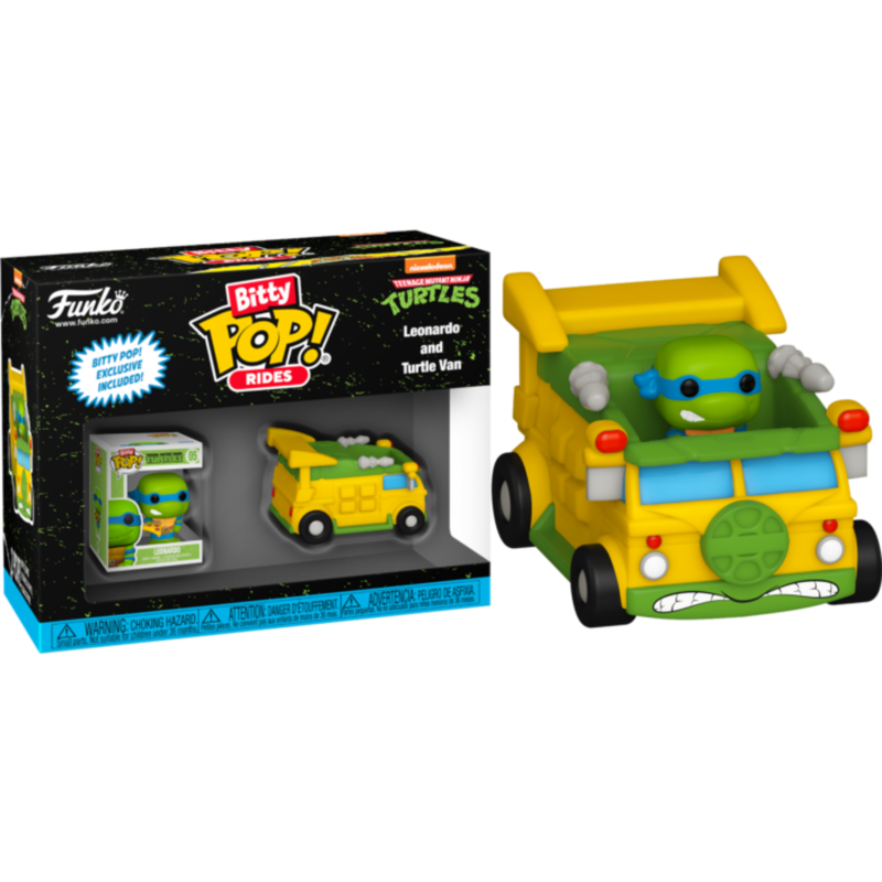 Teenage Mutant Ninja Turtles - Leonardo and Turtle Van Bitty Pop! Rides Vinyl Figure
