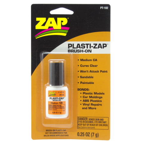 ZAP PT-102 1/4 OZ. BRUSH-ON PLASTI-ZAP (CARDED)