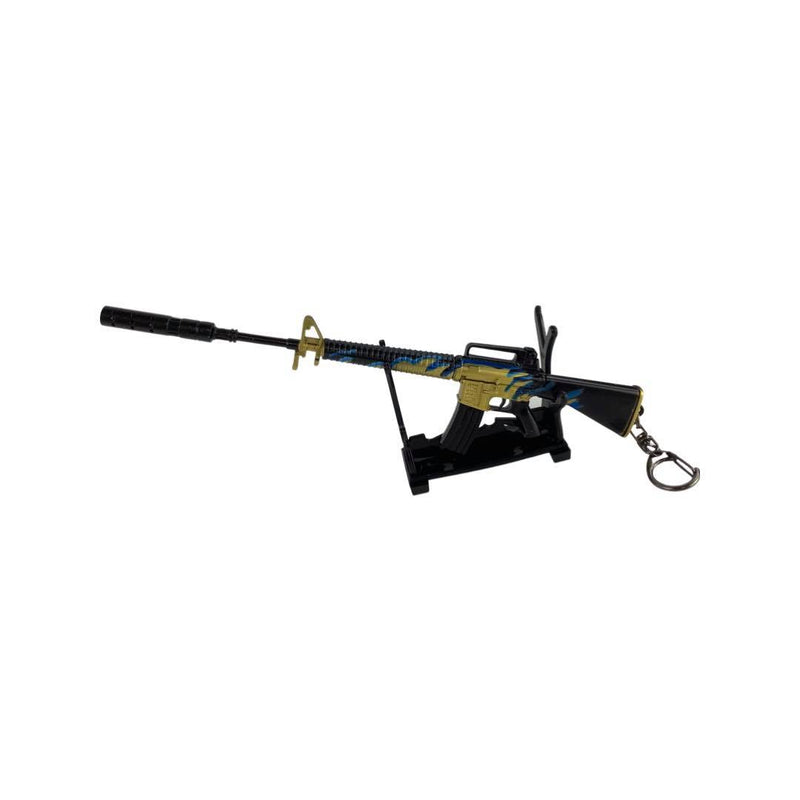 Metal Keychain - PUBG - M16 - Blue and Gold