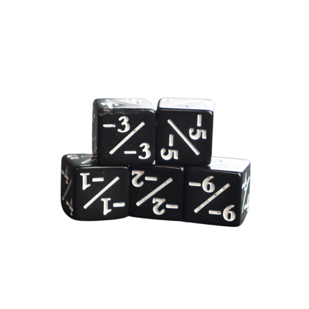 
                  
                    Negative Counter Dice (-1-1) - 5 Pack -  Magic: the Gathering counter dice
                  
                
