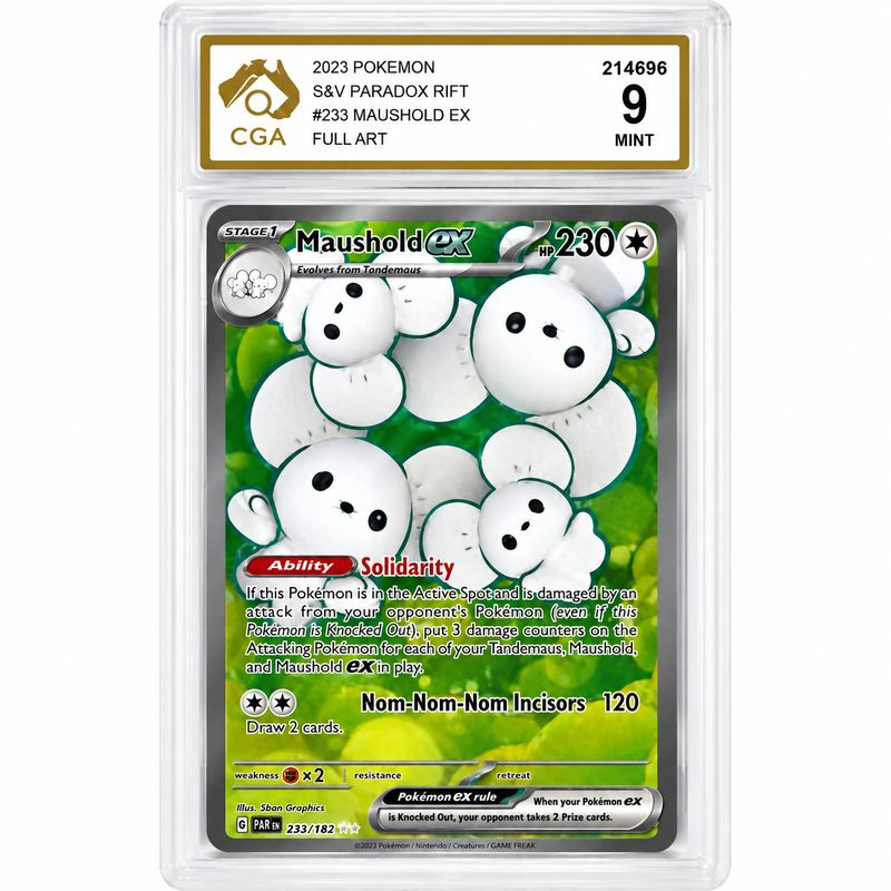 2023 Pokémon Maushold ex #233/182 Paradox Rift Full Art CGA 9 MINT