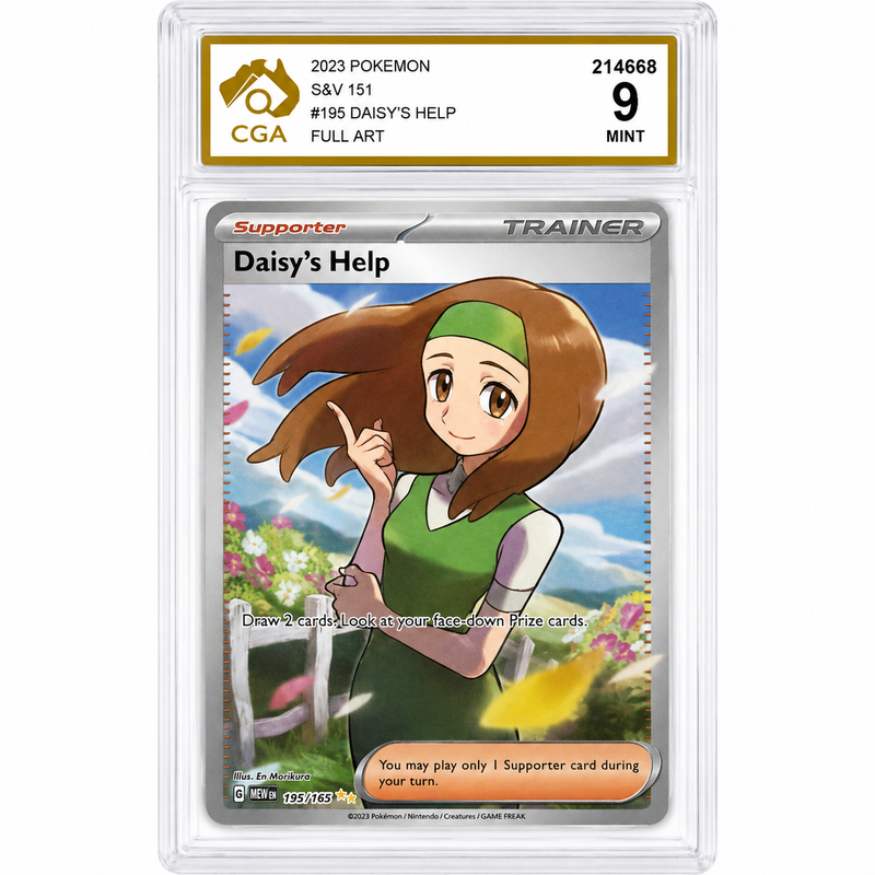2023 Pokémon Daisy’s Help #195/165 Scarlet & Violet 151 Full Art CGA 9 MINT