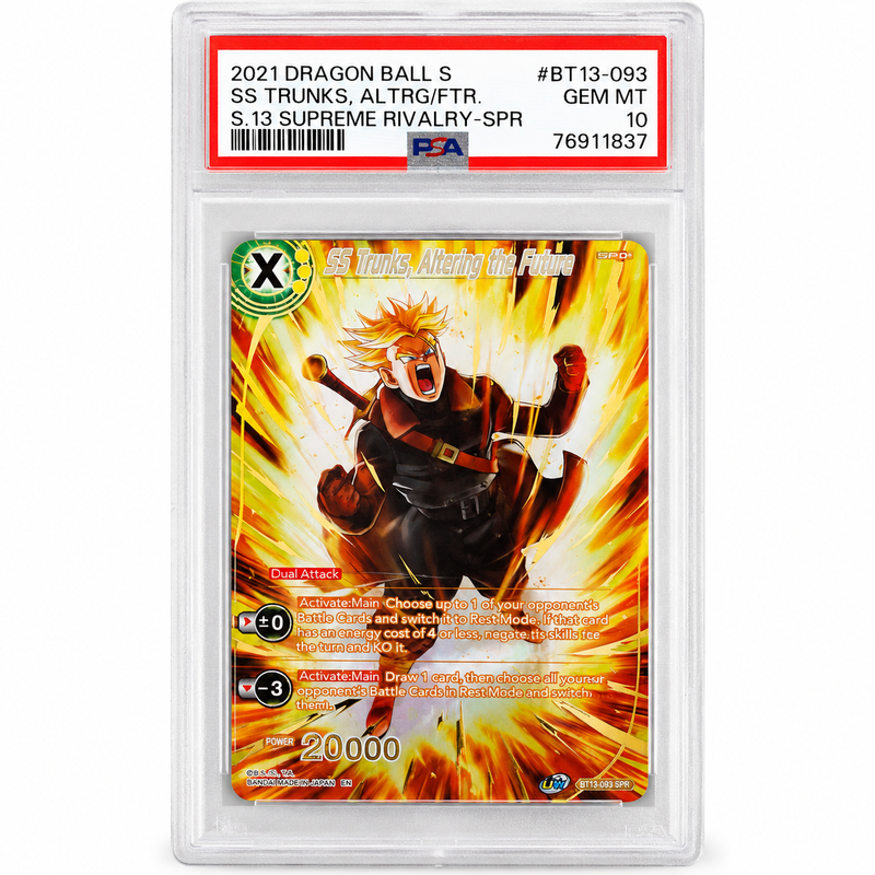 2021 Dragon Ball Super SS Trunks, Altering the Future SPR #BT13-093 PSA 10 GEM MT
