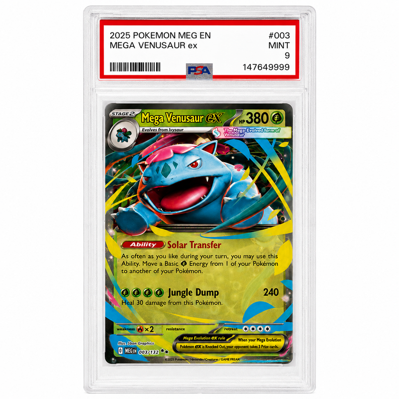 2025 Pokémon Mega Venusaur ex #003/132 Mega Evolution PSA 9