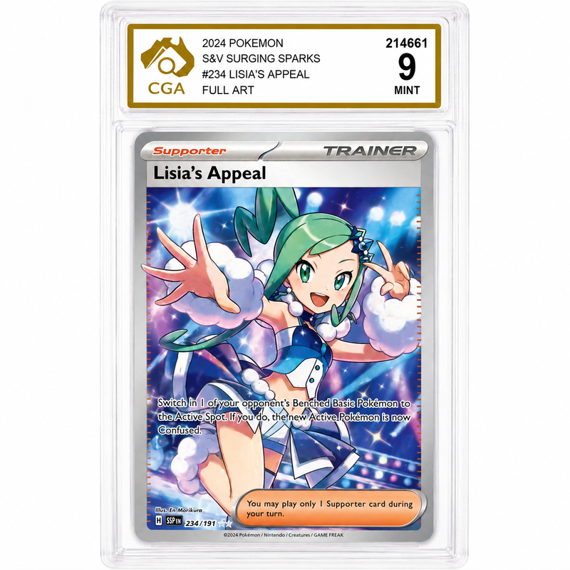 2024 Pokémon Lisia’s Appeal #234/191 Surging Sparks Full Art CGA 9 MINT