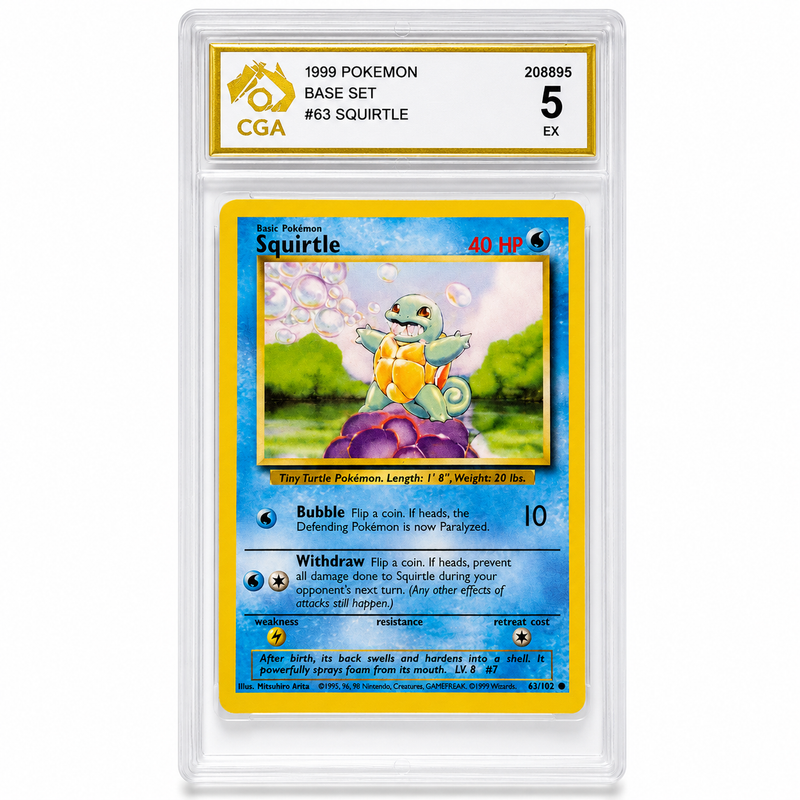 Pokémon Squirtle #63/102 Base Set Unlimited – CGA 5 EX