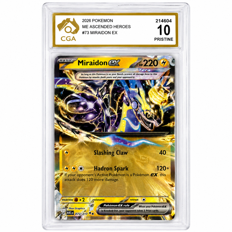2026 Pokémon Miraidon ex #073/217 Mega Evolution – Ascended Heroes CGA 10 PRISTINE