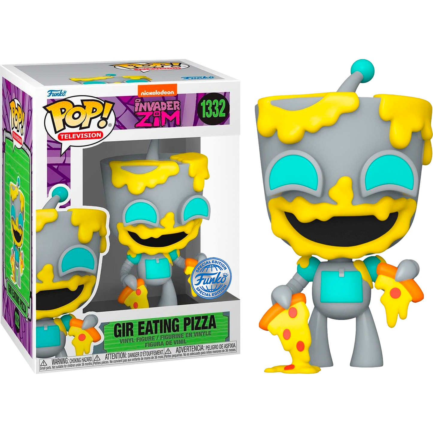 Invader Zim - GIR Eating Pizza Pop! Vinyl Figure-Collectible-IKON-ProHobbies