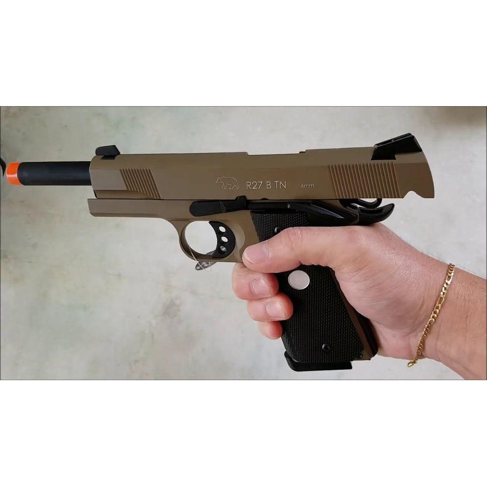 
                  
                    سلاح الجيش المرحلة 1 R27-B M1911 MEU GBB Tan Gel Blaster
                  
                