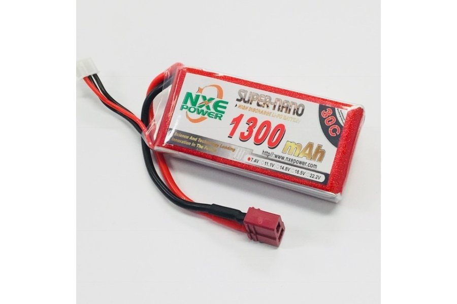 NXE 7.4v 1300mAh 30C LiPo Battery w/ Deans Connectors
