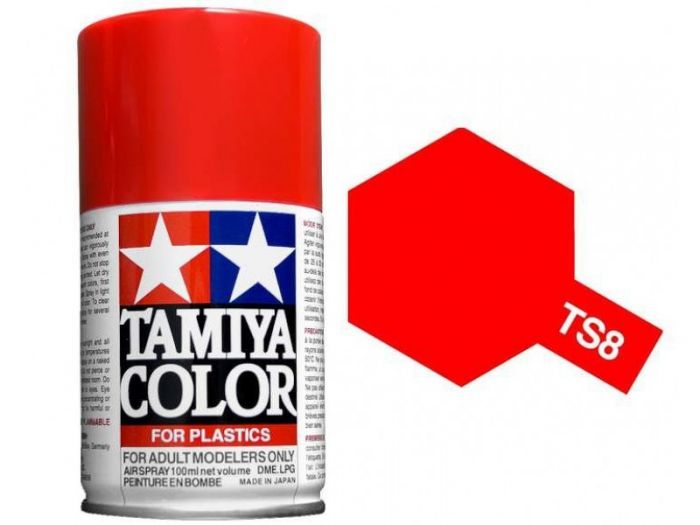 TAMIYA TS-8 Lacquer Spray 100ml - ITALIAN RED - Command Elite Hobbies