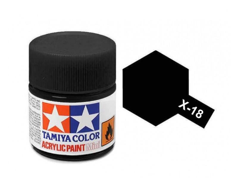 Tamiya Acrylic Mini x-18 SEMI GLOSS BLACK - Command Elite Hobbies