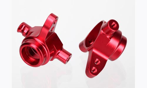 Traxxas Steering blocks, 6061-T6 aluminum, left & right (red-anodized) 6837R - Command Elite Hobbies