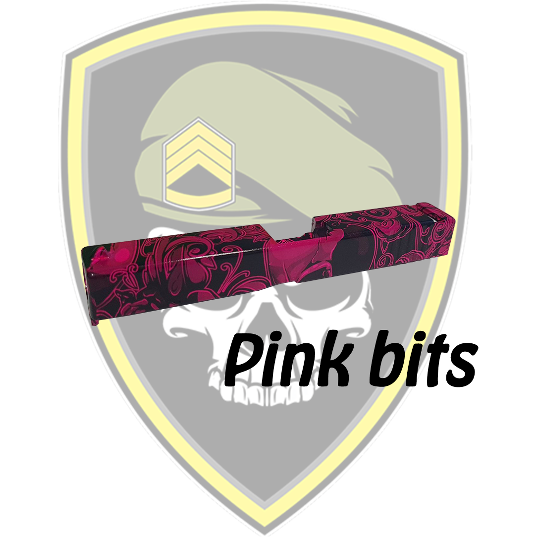 Pink bits custom gel blaster GBB g17/18 metal slide - Command Elite Hobbies